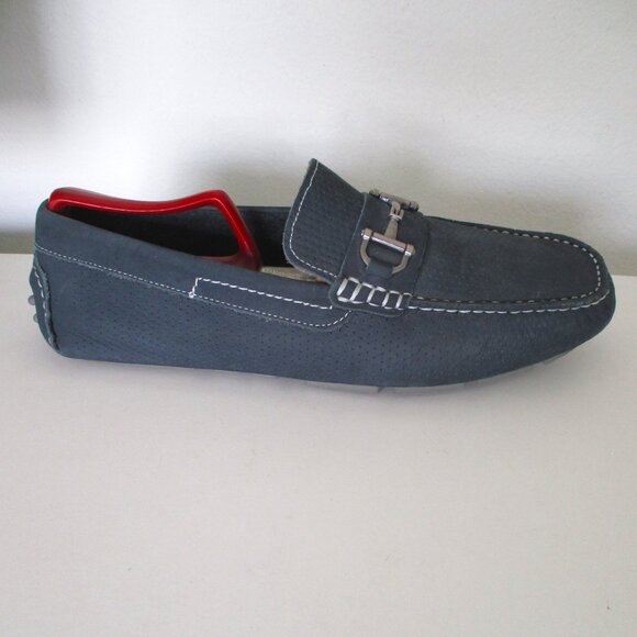 Wallin & Bros. Mens Bluish Gray Perforated Suede Driving Moccasin - Size 10.5M - Picture 3 of 9